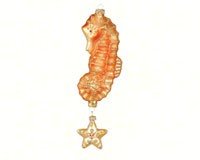 Cobane Studio LLC COBANEC102 Twinkle Seahorse Gold and Orange Ornament