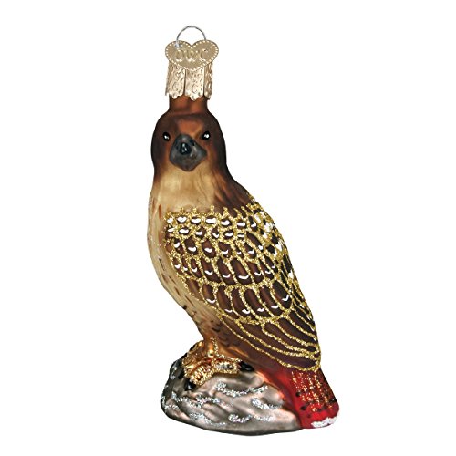 Old World Christmas Red-Tailed Hawk Glass Blown Ornament