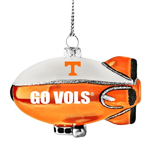 NCAA Tennessee Volunteers Glitter Blimp Ornament, Silver, 3″ x 2.25″