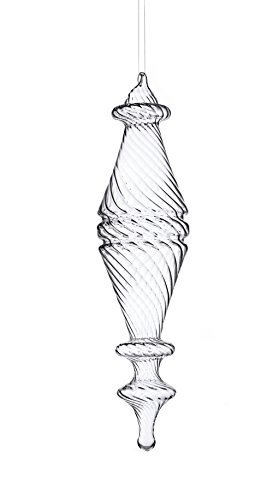 Sage & Co. XAO16732CL 8 Glass Swirl Teardrop Ornament by Sage & Co.