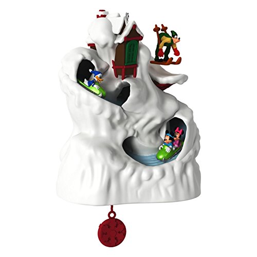 Hallmark 2016 Christmas Ornament The Art of Skiing Disney Musical Ornament With Motion
