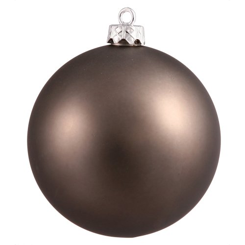 Vickerman Matte Finish Seamless Shatterproof Christmas Ball Ornament, UV Resistant with Drilled Cap, 6 per Bag, 4″, Pewter
