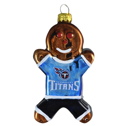 NFL Tennessee Titans Blown Glass Gingerbread Man Ornament