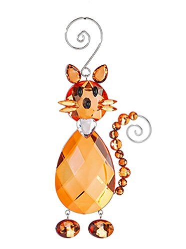 Crystal Expressions Orange Faux Crystal Cat Ornament – By Ganz