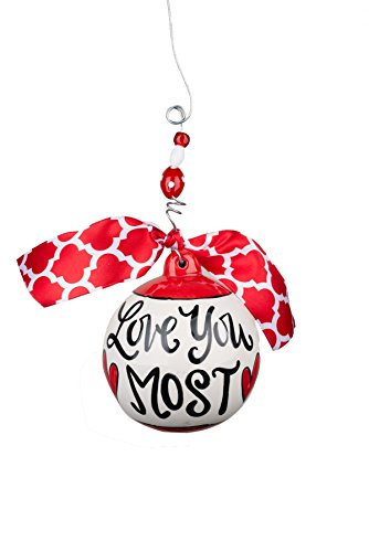 Glory Haus Love You Most Ball Ornament, 4.5″