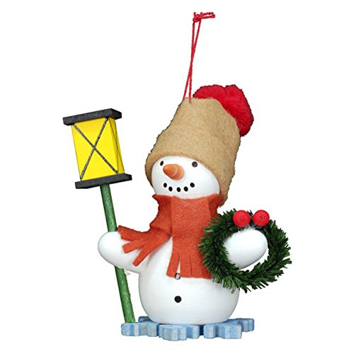 10-0273 – Christian Ulbricht Ornament – Snowman with Lantern – 3″”H x 2.5″”W x 1.75″”D