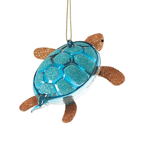 Department 56 Gone to The Beach Glittered Turtle Ornament