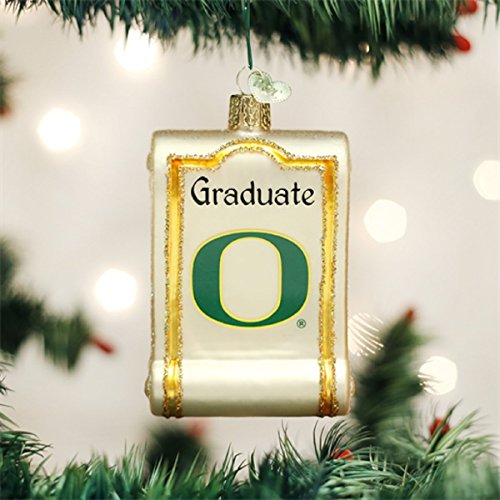 Old World Christmas Oregon Diploma Glass Blown Ornament