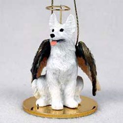 Christmas Ornament: German Shepherd, white