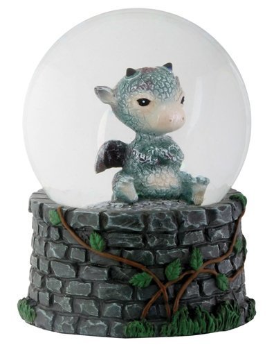 3.5 Inch Cold Cast Resin Sulky Baby Dragon Water Snow Globe Figurine