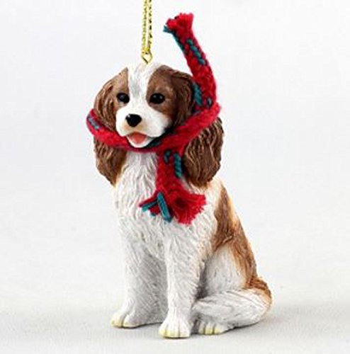 Cavalier King Charles Spaniel with Scarf Christmas Ornament (Large 3 inch version) Dog