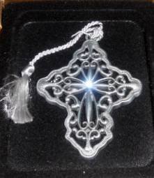 Gloria Duchin Pewter Cross with Swarovski Crystal