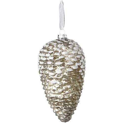 Sage & Co. XAO11044SV Snowy Glass Pinecone Ornament (6 Pack)