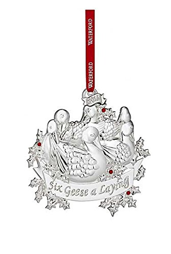 Waterford 2016 Silver Six Geese a Laying Ornament