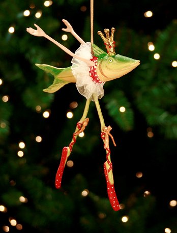 Patience Brewster Krinkles Dancing Fish Christmas Ornament