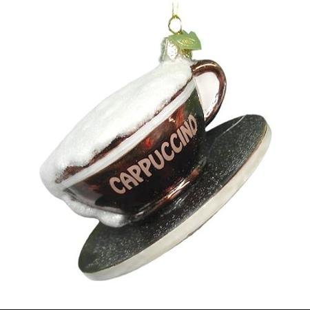 3.5 Noble Gems Mouth Blown Glass Coffee Break Cappuccino Christmas Ornament WLM