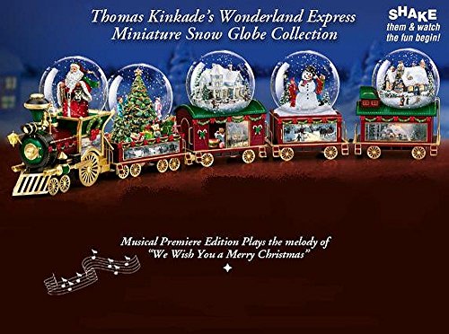 Thomas Kinkade Wonderland Express 5 Car Miniature Musical Snow Globe Train