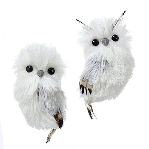 Kurt Adler 5.1″ Silver Hanging Owl Christmas Ornament 2 Assorted
