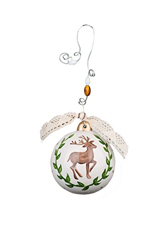 Glory Haus Merry Christmas Y’all Deer & Laurel Ornament, 4.5″