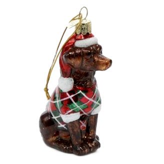 Kurt Adler Noble Gems Chocolate Labrador Retriever Christmas Ornament