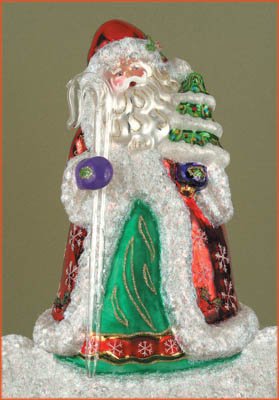 Cobane Studio LLC COBANEO263 Snowflake Santa Table Top Blue Ornament