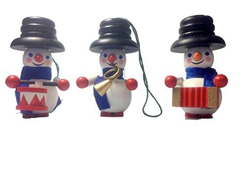 Steinbach Snowman Band Set of 3 Ornaments