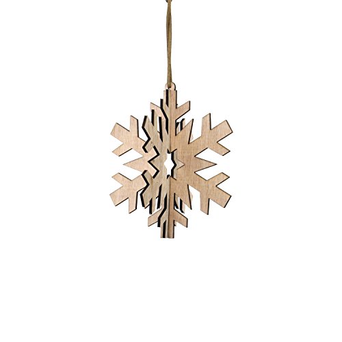 Sage & Co. XAO20099BR Wood 3-D Cutout Snowflake Ornament (24 Pack)