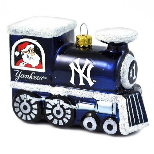 New York Yankees Glass Train Christmas Ornament Baseball Decoration NY