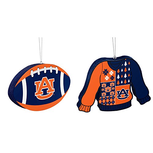 Auburn Tigers NCAA Foam Christmas Ball Ornament And Ugly Sweater Bundle 2 Pack