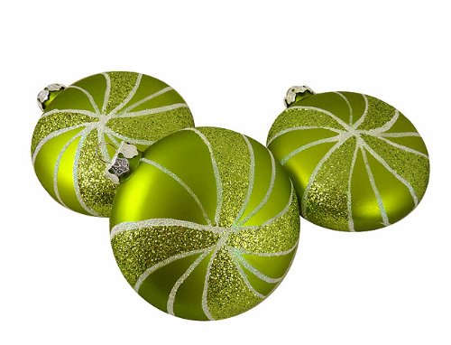 Vickerman Assorted Shape Swirl Ornament, 95mm, Lime