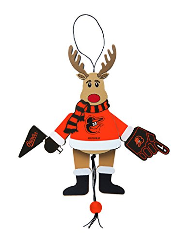 MLB Baltimore Orioles Wooden Cheer Ornament, Brown, 5.25″