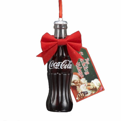 4.5″ Coca-Cola Bottle with Gift Tag Christmas Ornament