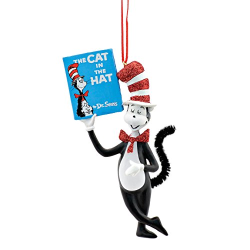 Department 56 Dr. Seuss From Cat Holding Book Ornament 4.33 In
