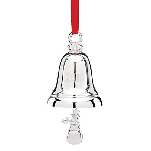 Lenox 2016 Silver Bell Snowman Ornament