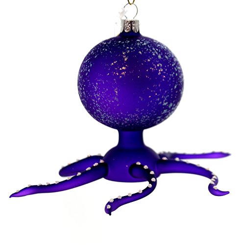 Christina’s World PURPLE OCTOPUS Glass Ornament Ocean Two Eyes Fis471