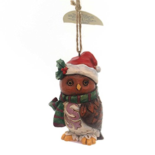 Jim Shore Heartwood Creek Christmas Owl with Santa Hat Mini Ornament 4053848 New