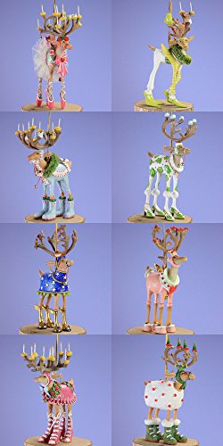 Patience Brewster Set of 8 Mini Dashway Reindeer Ornaments Krinkles