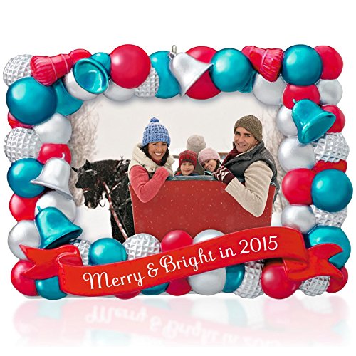 Merry & Bright Photo Holder Ornament 2015 Hallmark