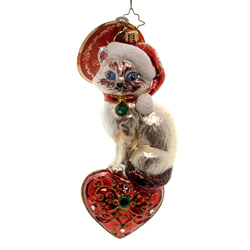 Christopher Radko Siamese Sweetheart Animal Christmas Ornament