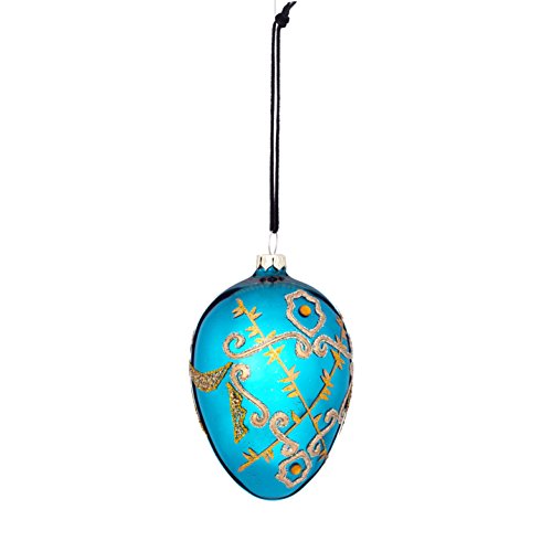 Sage & Co. XAO19152TL Jeweled Pattern Glass Egg Ornament (6 Pack)