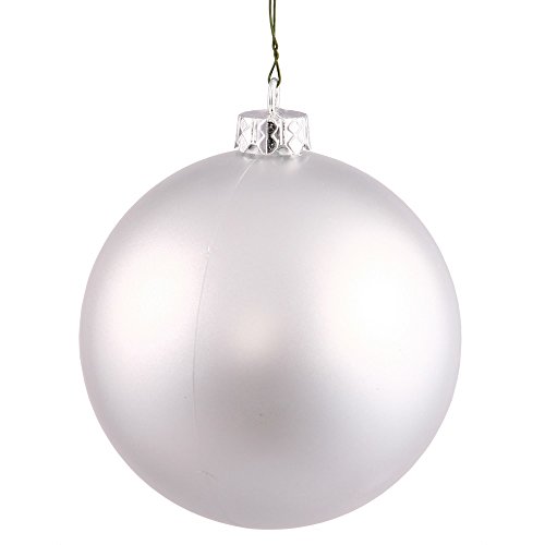 Vickerman Matte Silver UV Resistant Commercial Drilled Shatterproof Christmas Ball Ornament, 2.75″