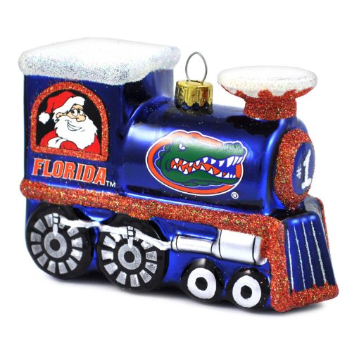 NCAA Florida Gators Blown Glass Train Ornament