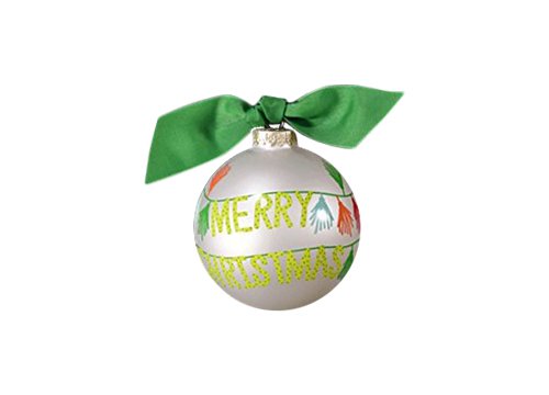 Coton Colors Merry Christmas Tassel Banner Glass Ornament