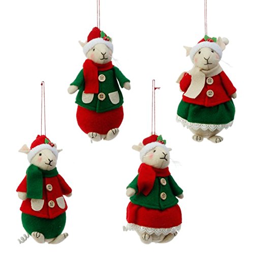RAZ Imports 6.5″ Stuffed Mice Ornaments (3619017)