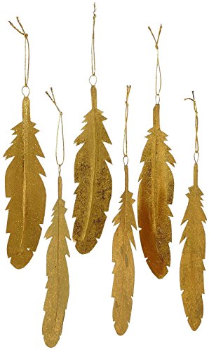 Creative Co-Op 8.5 paper feather ornaments, set of 6