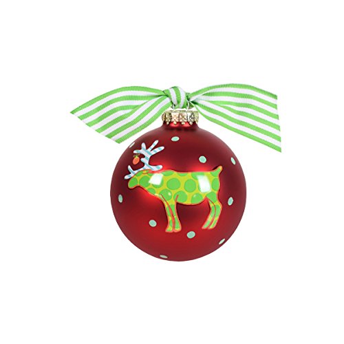 Coton Colors Christmas Critters Deer Glass Ornament