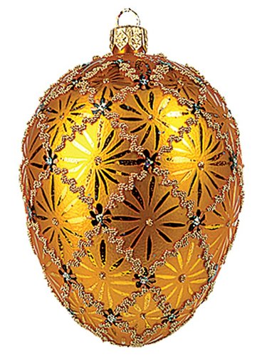 Coronation Faberge Inspired Egg Polish Glass Holiday Ornament Easter Decoration
