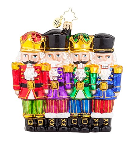Christopher Radko Glass All in a Row Nutcracker Christmas Ornament #1017871