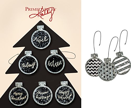 Primitives By Kathy Christmas Miniature Galvanize Metal Ball Ornaments #24905