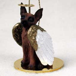 Miniature Pinscher Angel Dog Ornament – Red by Conversation Concepts